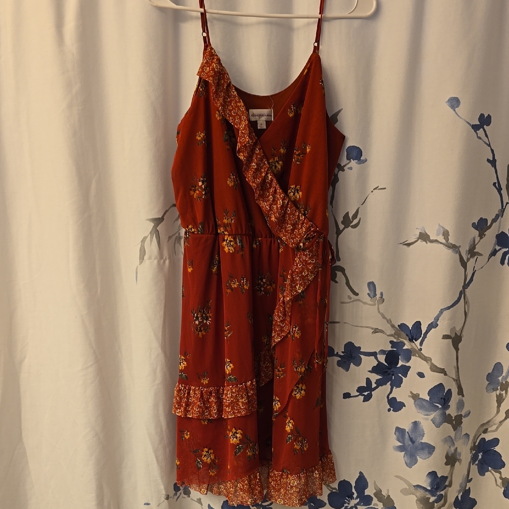 Floral Dress in Rust